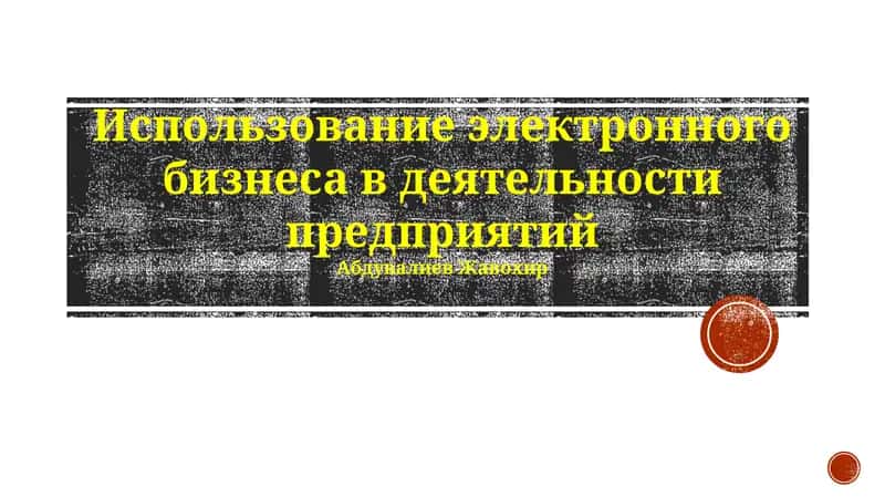 Применение электронного бизнеса в деятельности предприятий 1