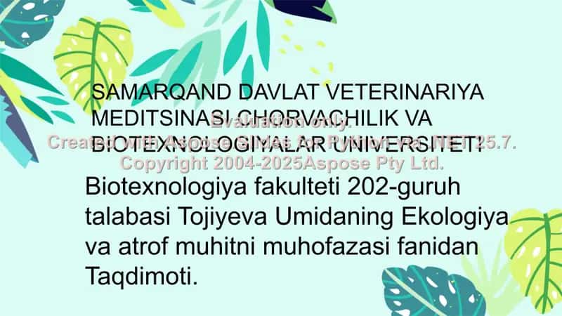 Ekologiya va inson sog‘lig‘i 1