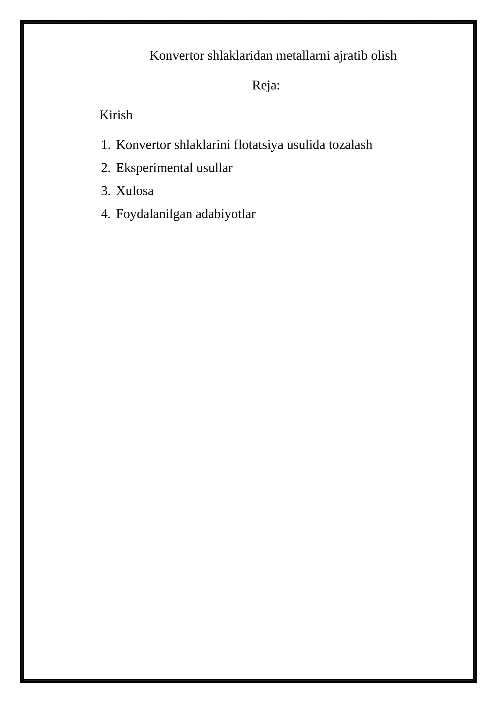 Konvertor shlaklaridan metallarni ajratib olish 1
