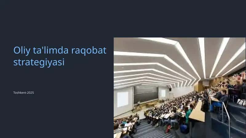 Oliy ta'limda raqobat strategiyasi 1