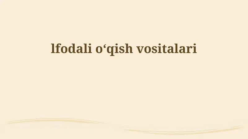 Ko'zi ojizlar uchun o'qish vositalari 1