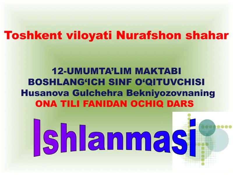 So'z turkumlari 1