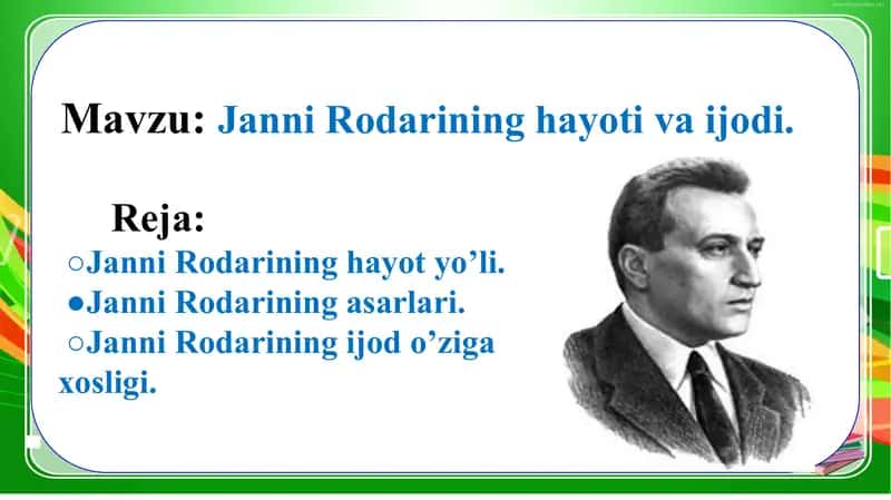 Janni Rodarining hayoti va ijodi 1