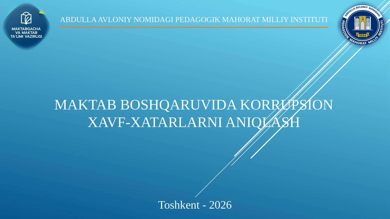 MAKTAB BOSHQARUVIDA KORRUPSION XAVF-XATARLARNI ANIQLASH 1