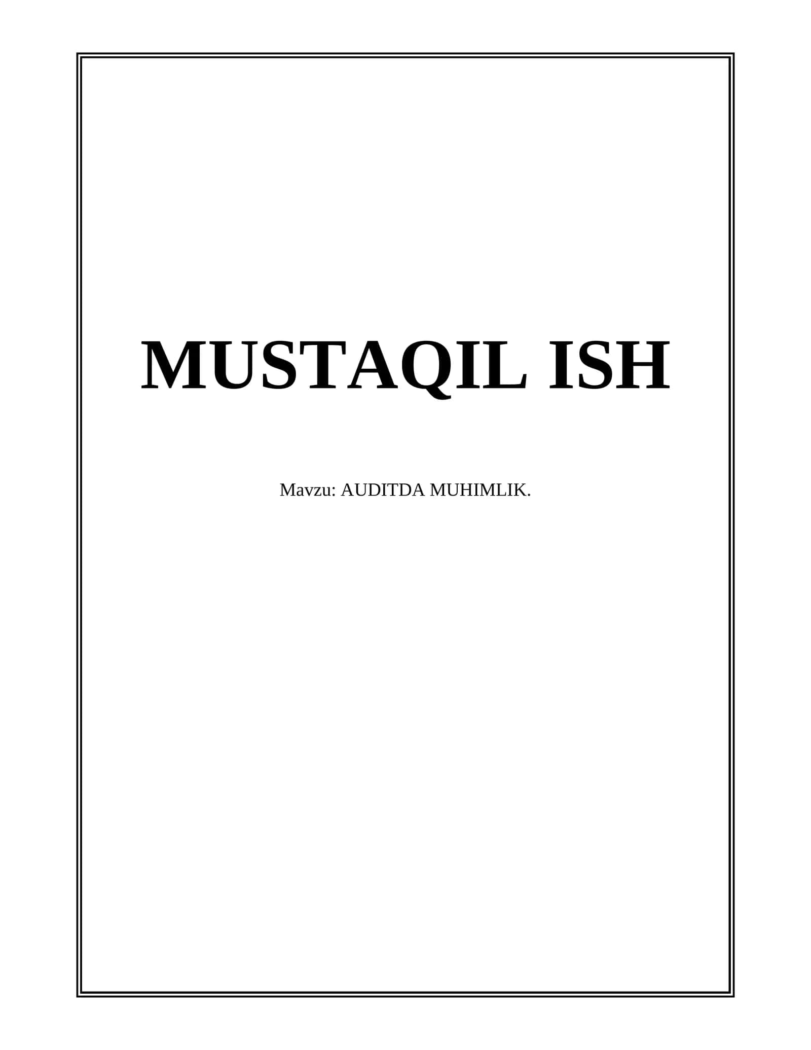 AUDITDA MUHIMLIK 1