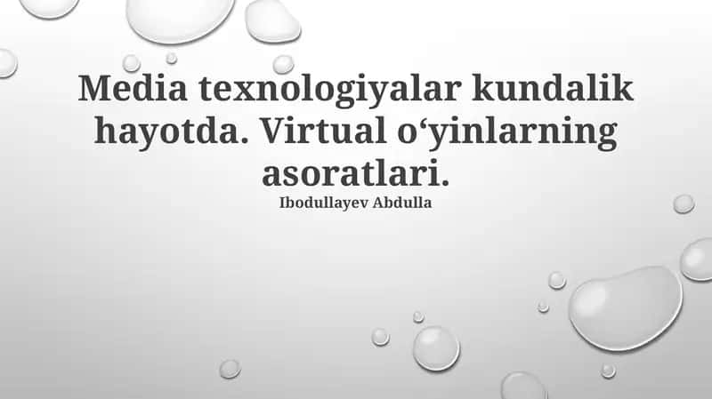 Virtual O'yinlarning Murakkabliklari 1