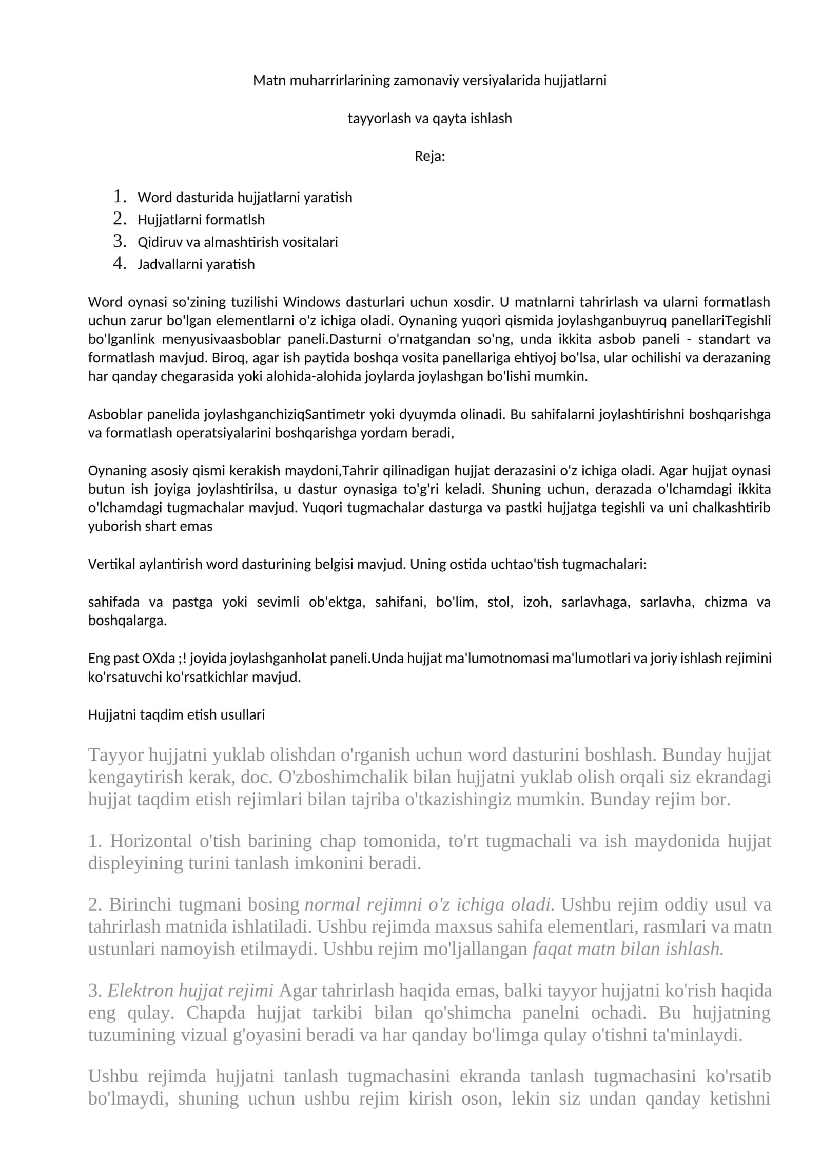 Word dasturi 1