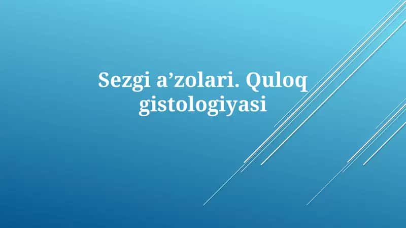 Sezgiaʼzolari.Quloqgistologiyasi 1
