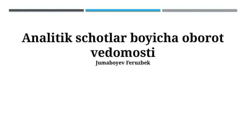 Tahliliy Hisobotlar Bo'yicha Aylanma Davlat Bayonoti 1