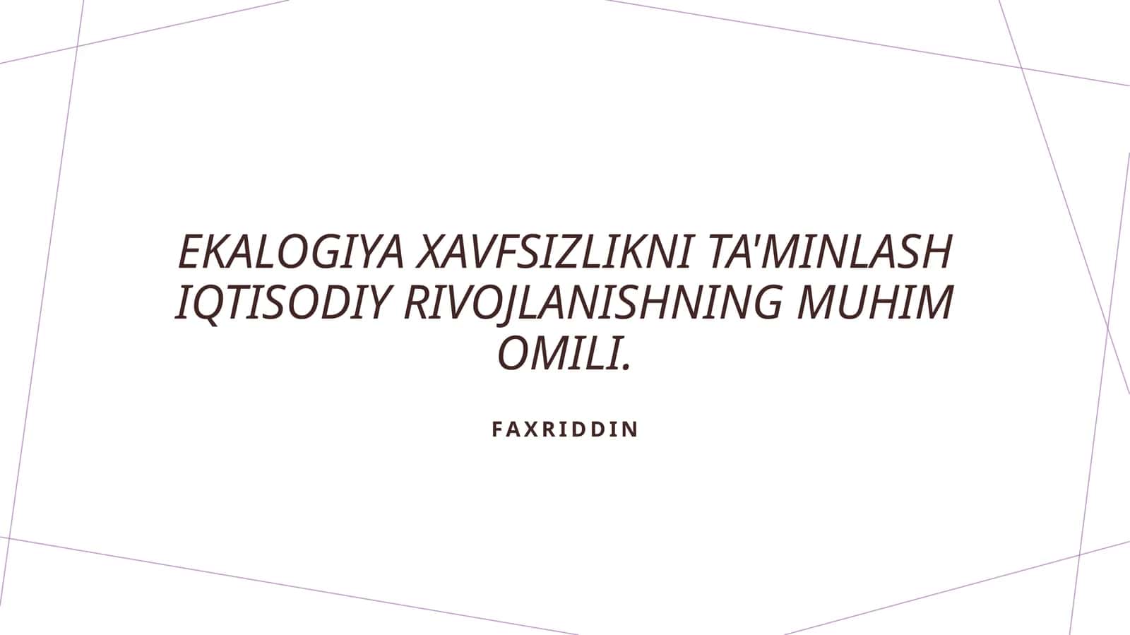 Ekologik xavfsizlik va iqtisodiy rivojlanish 1