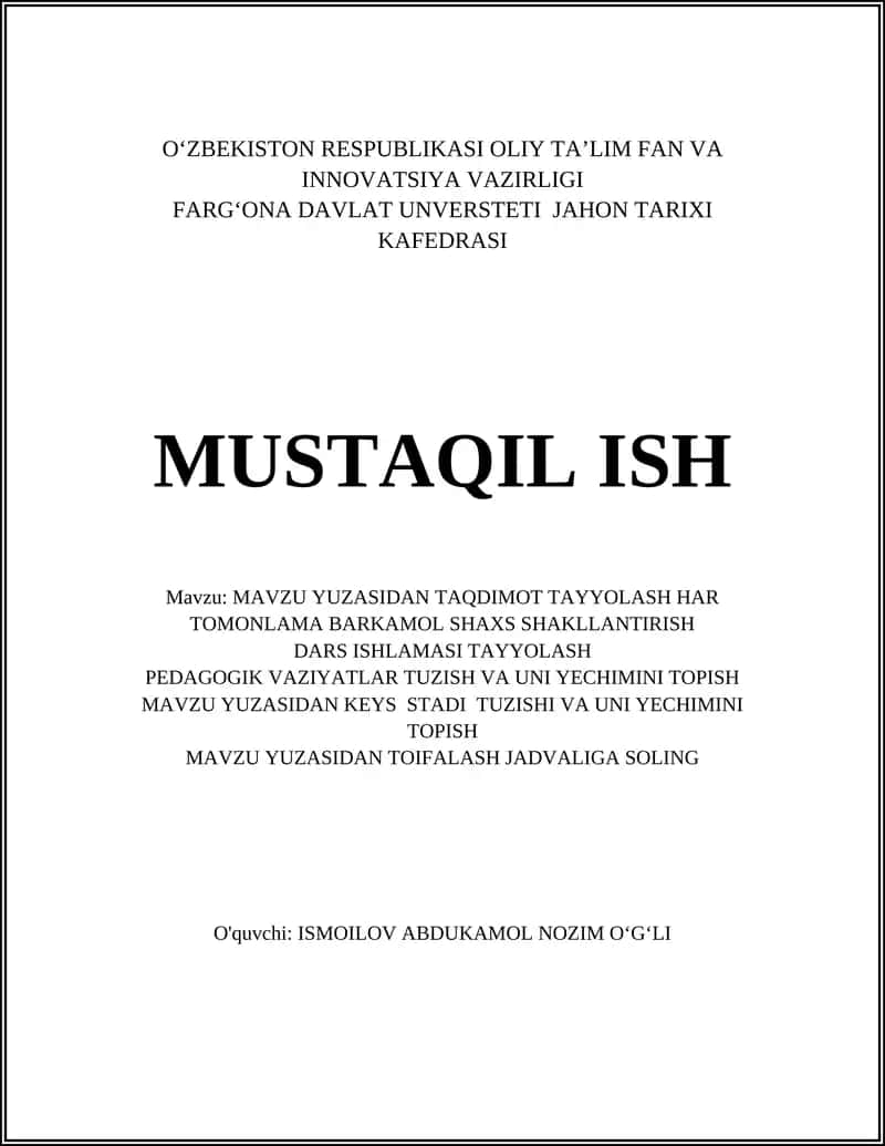 MAVZU YUZASIDAN TAQDIMOT TAYYOLASH HAR TOMONLAMA BARKAMOL SHAXS SHAKLLANTIRISH 1