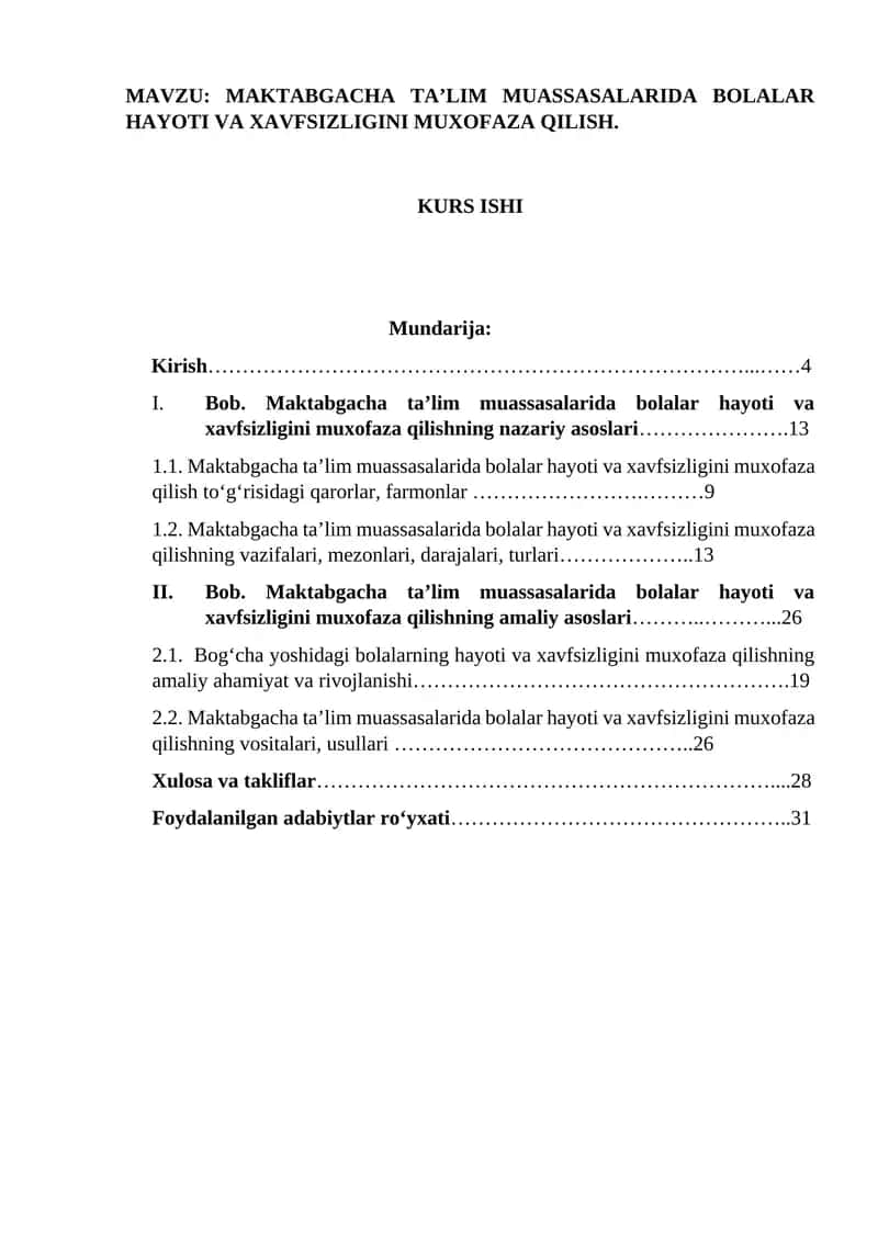 Maktabgacha ta’lim muassasalarida bolalar hayoti va xavfsizligini muxofaza qilish 1