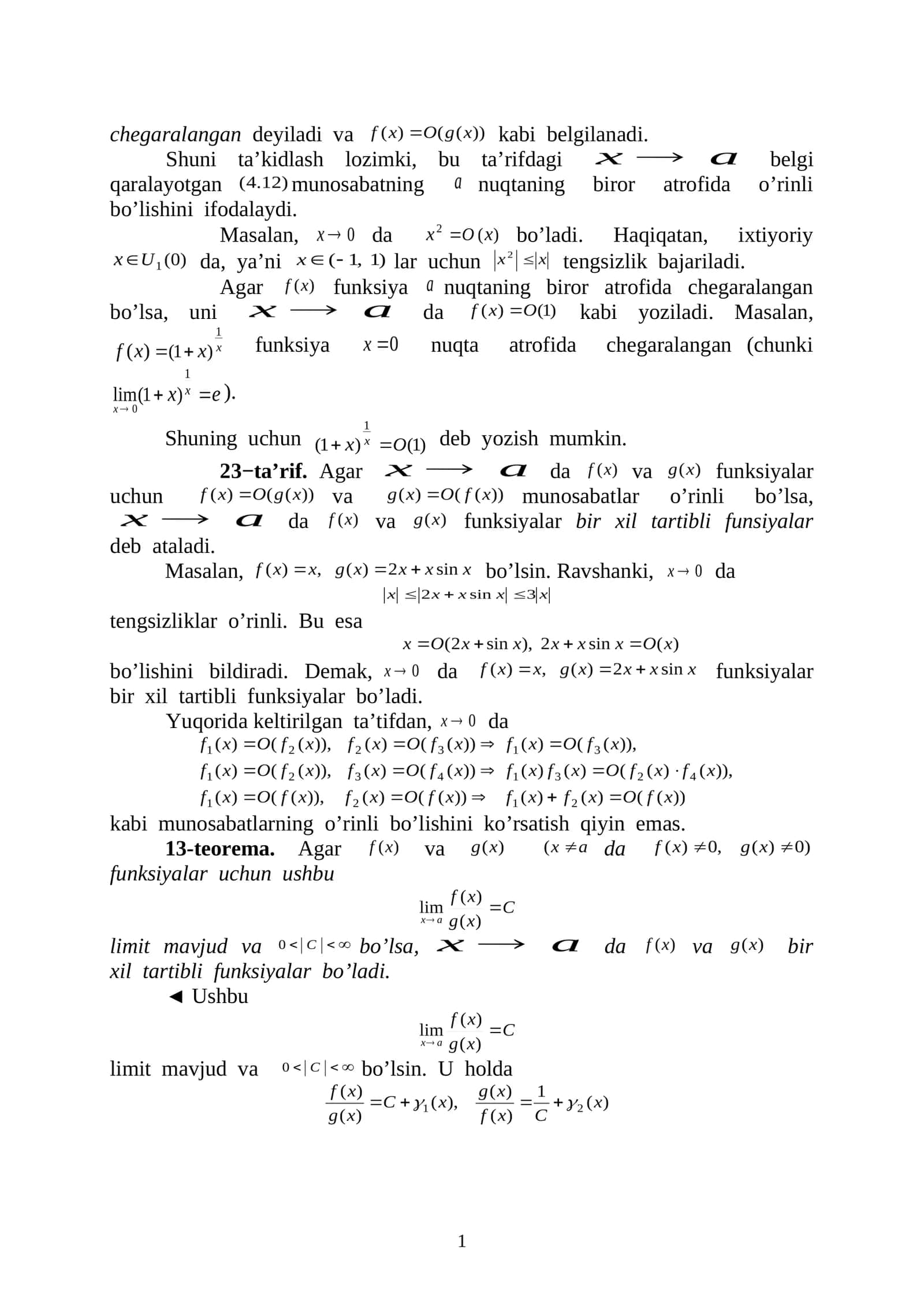 Chegaralanish (O(qiyinlik)) 1