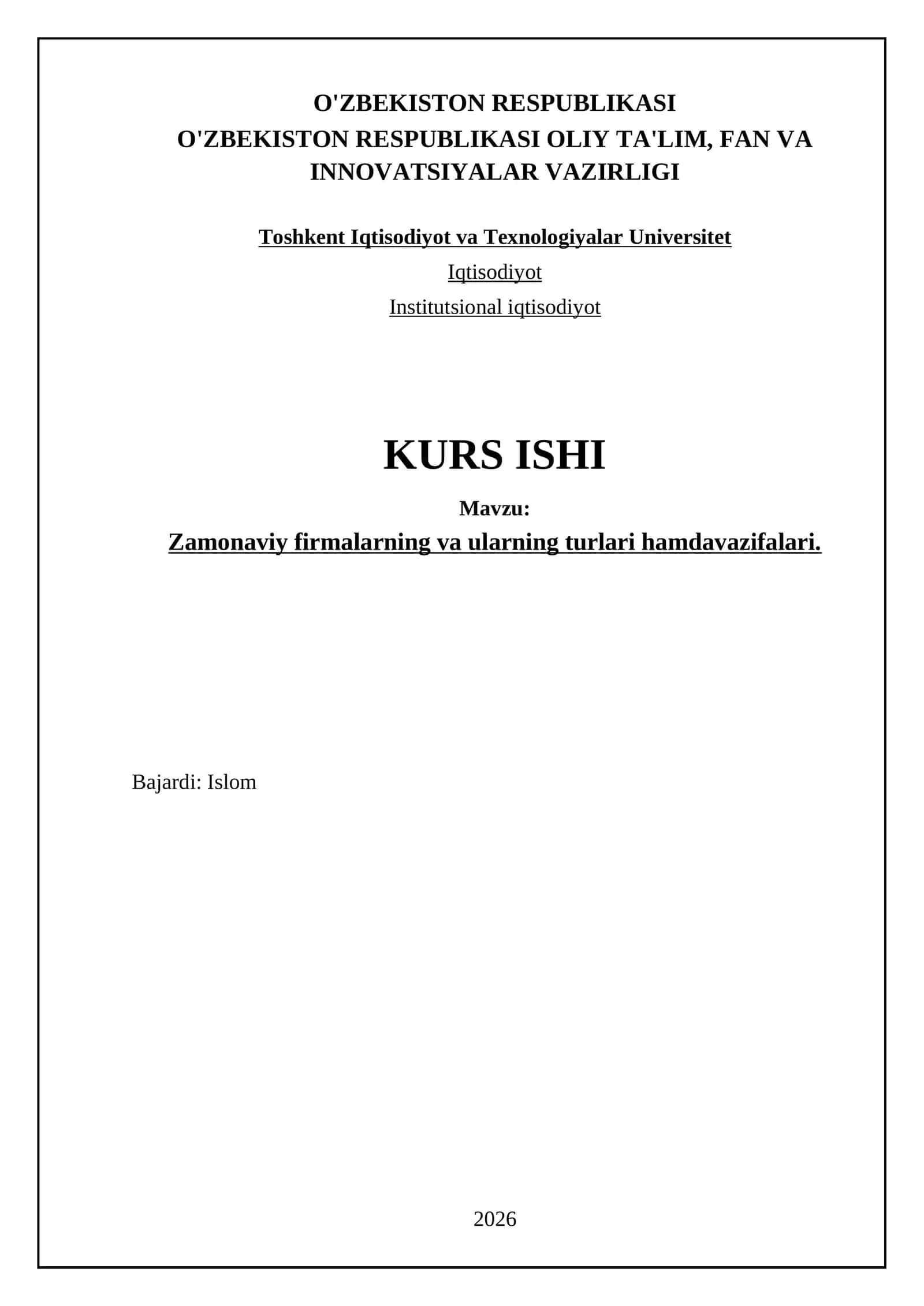 Zаmоnаviy firmаlаrning vа ulаrning turlаri hаmdаvаzifаlаri 1