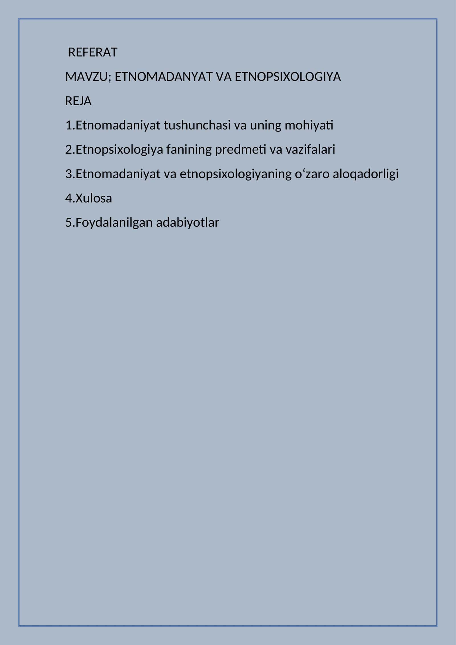etnomadanyat va etnopsixalogiya 1