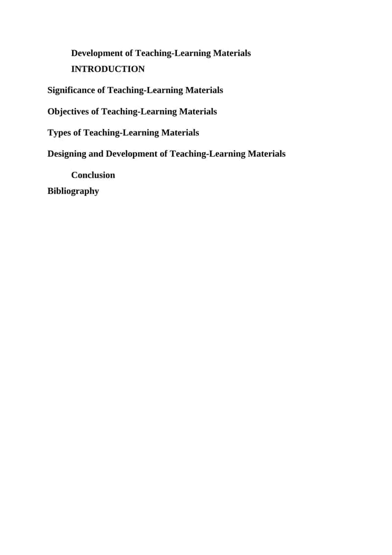 Development of Teaching-Learning Materials 1