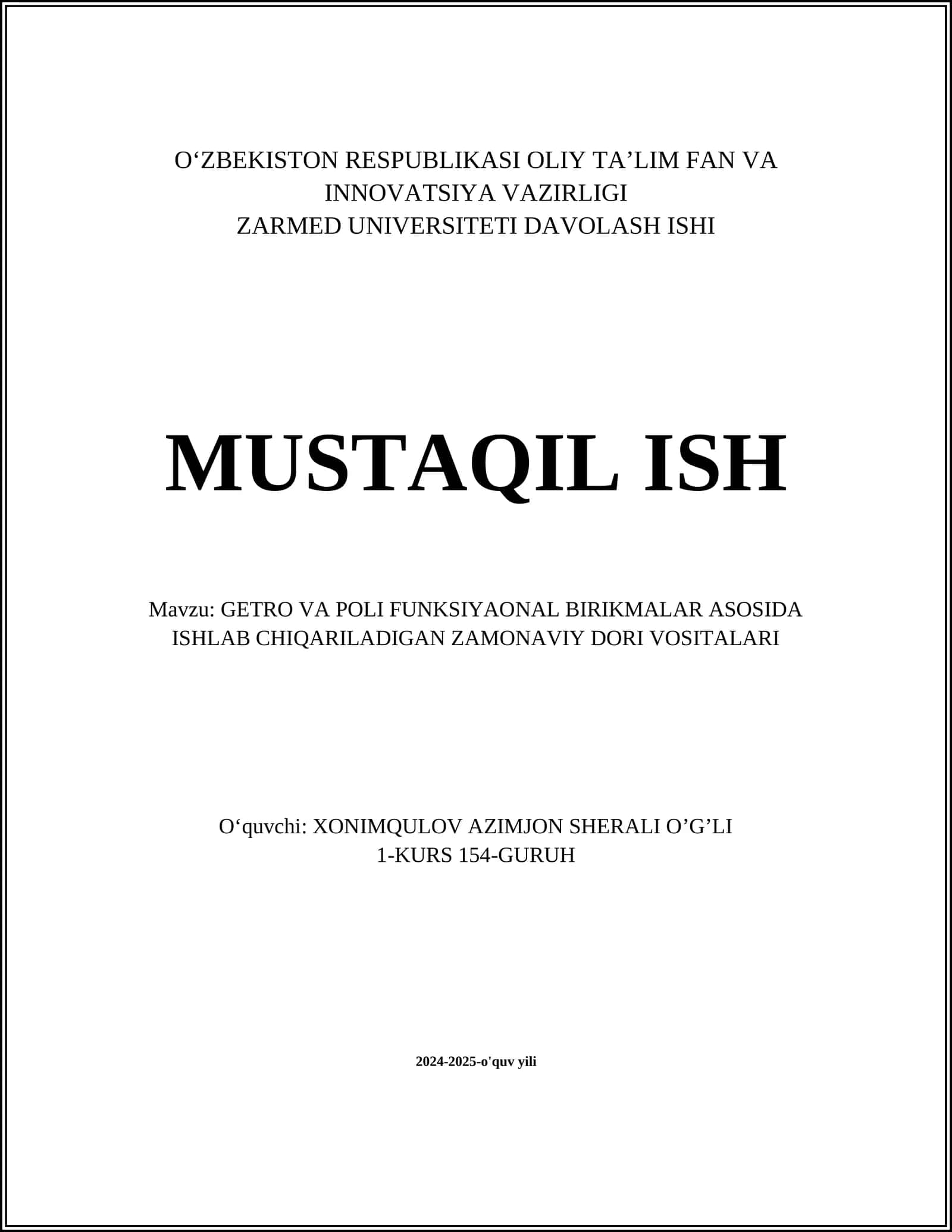 Gidro va Poli Funktsional Birikmalar 1