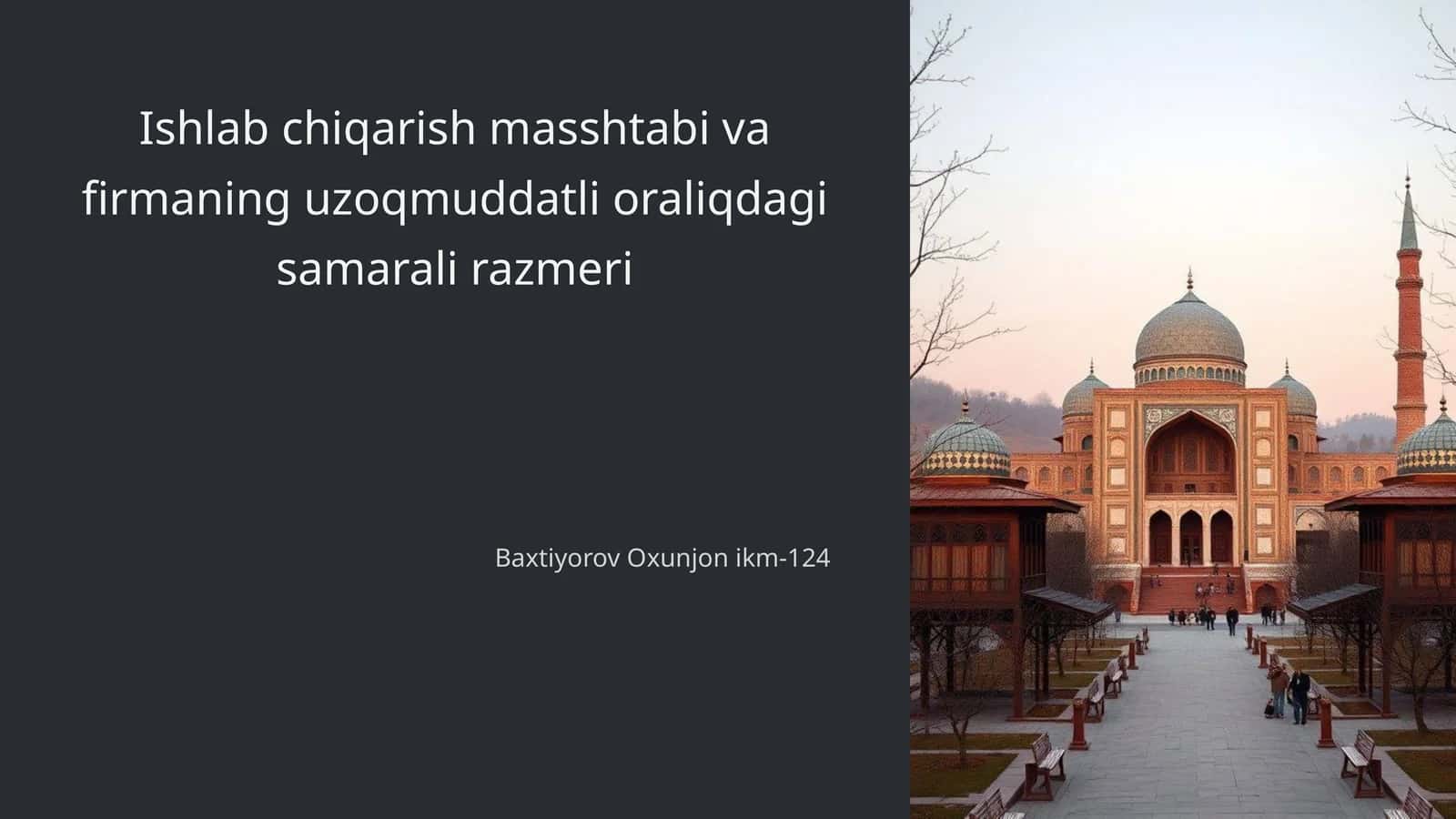 Ishlab chiqarish masshtabi va firmaning uzoqmuddatli oraliqdagi samarali razmeri 1