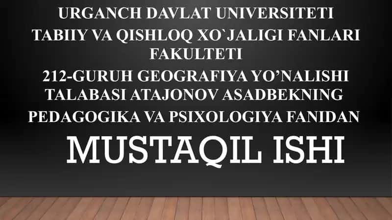 O'quv jarayonini tashkil etishda zamonaviy pedagogik texnologiya 1