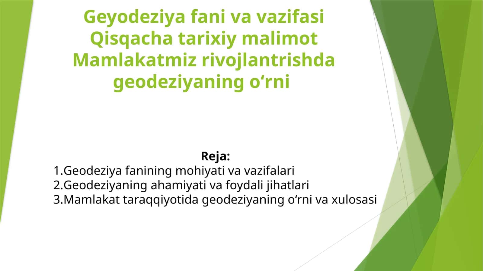 Geodeziya fani va vazifasi 1