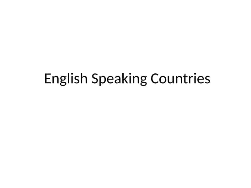 english Speaking countries 1