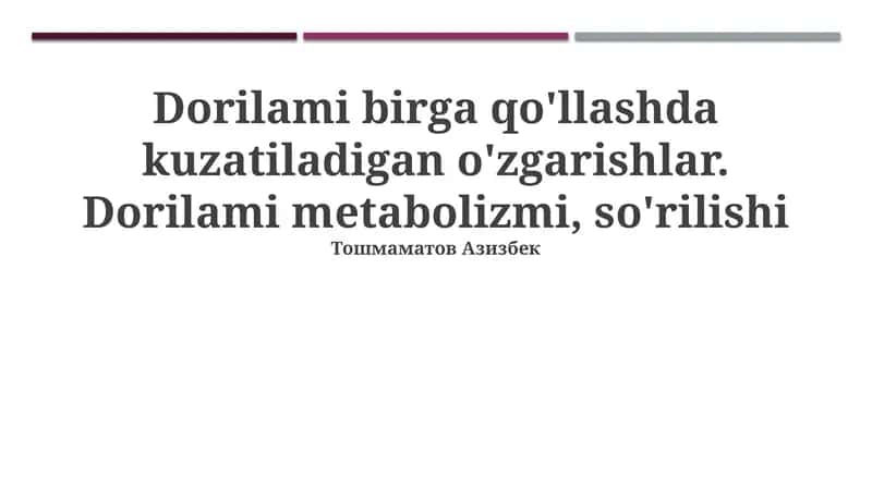 Dorilam metabolizmi 1