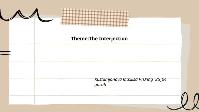 Interjection Lesson 1