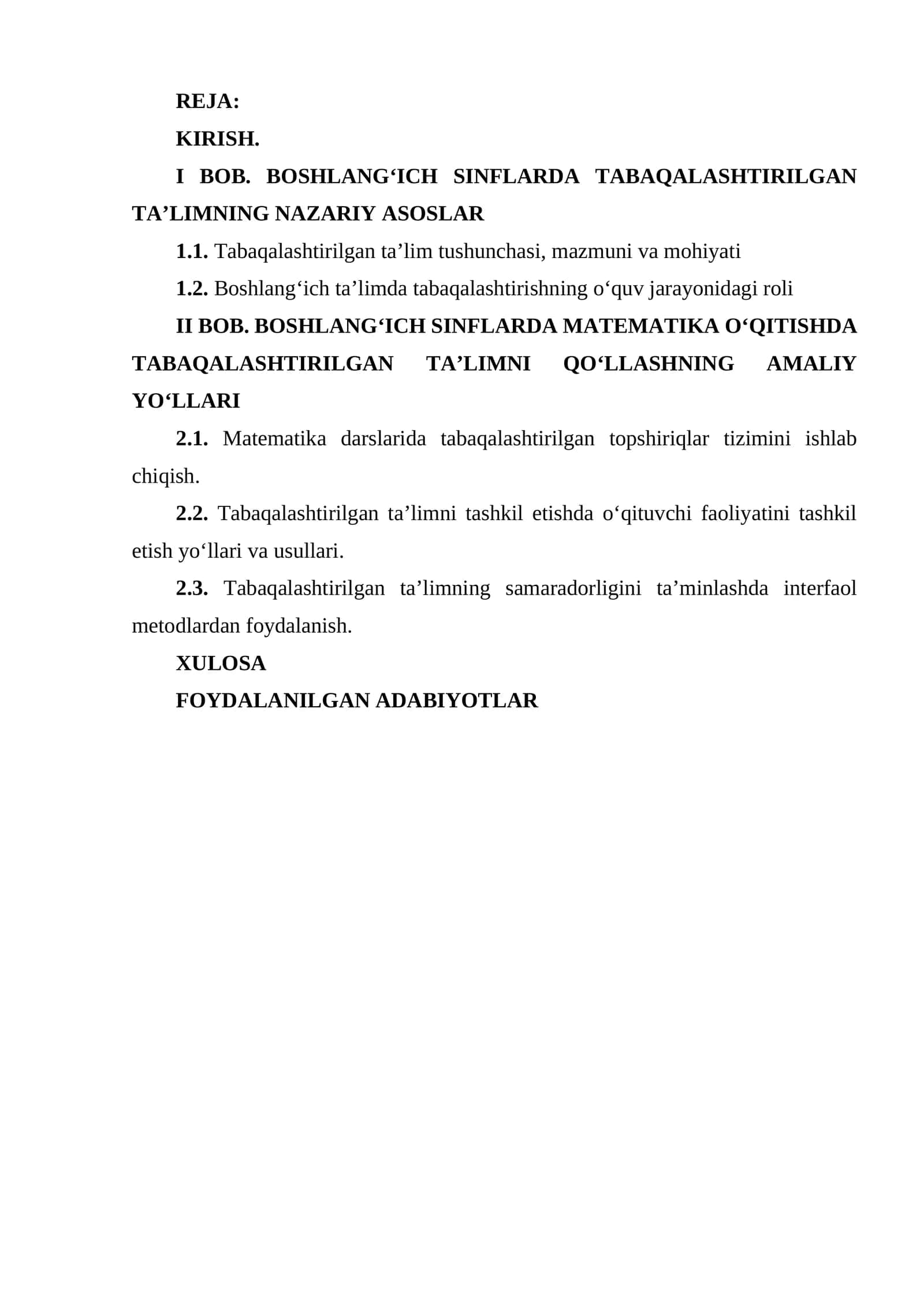 BOSHLANG‘ICH SINFLARDA MATEMATIKA O‘QITISHDA TABAQALASHTIRILGAN TA’LIMNI QO‘LLASHNING AMALIY YO‘LLARI 1