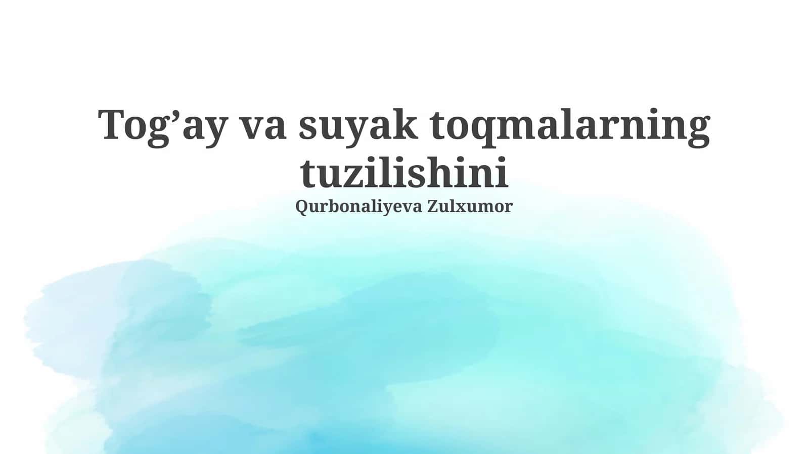 Togʼay va suyak toqmalarning tuzilishini 1
