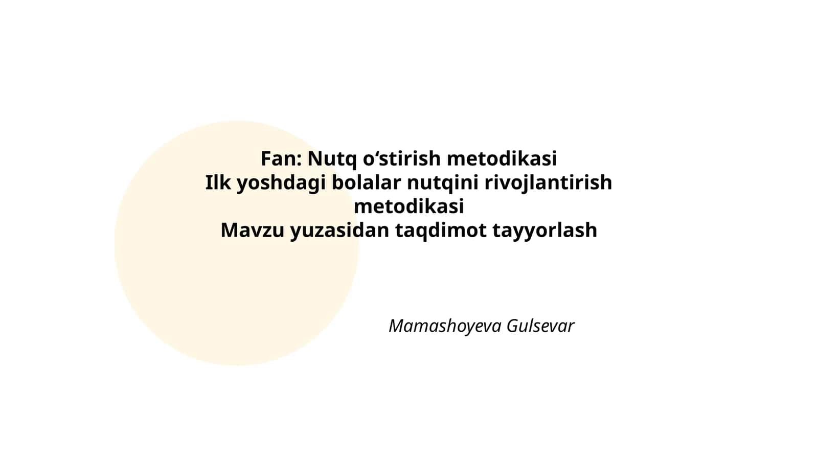 Mavzu yuzasidan taqdimot tayyorlash 1