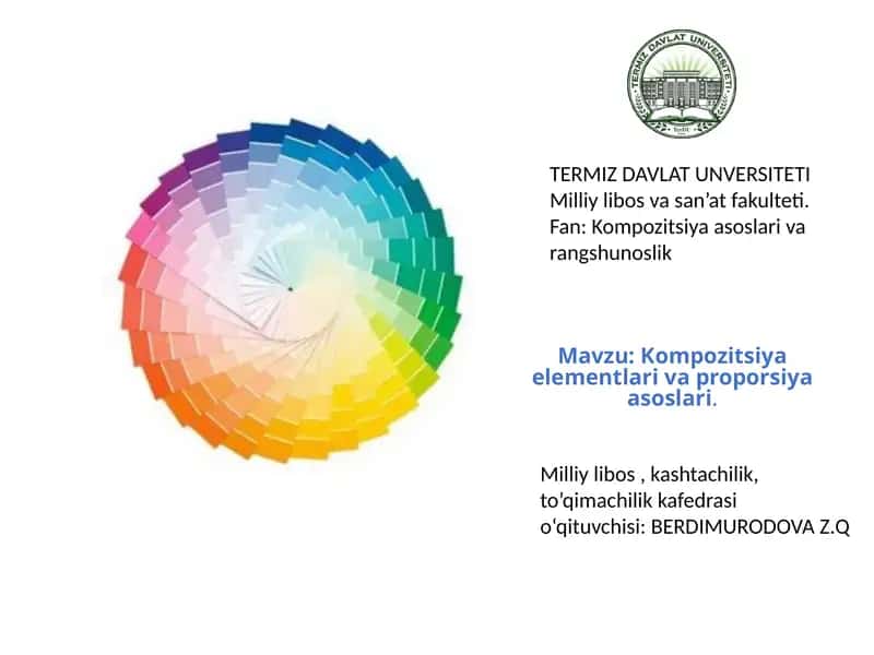 Kompozitsiya elementlari va proporsiya asoslari 1
