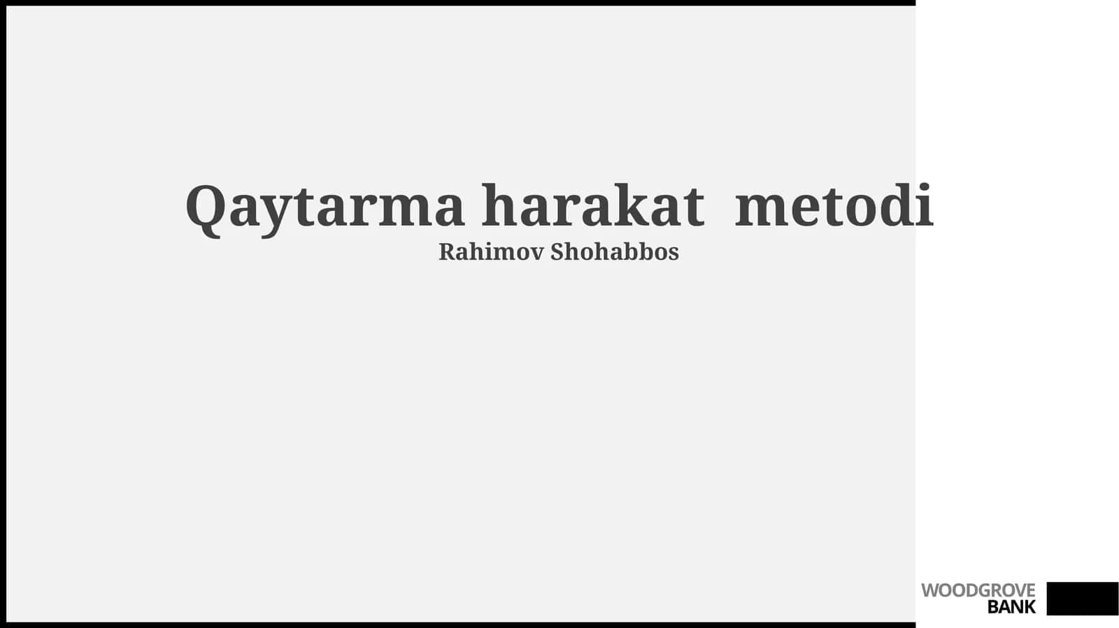 Metodik yondashuvlar 1