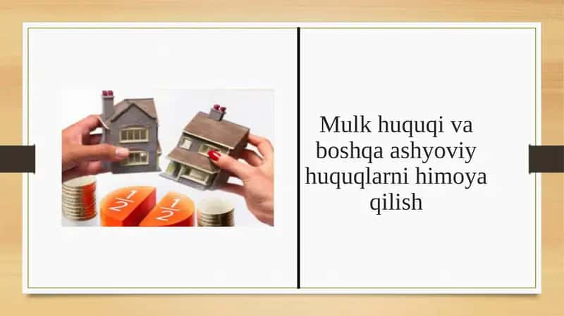 Mulk huquqi va boshqa ashyoviy huquqlarni himoya qilish 1