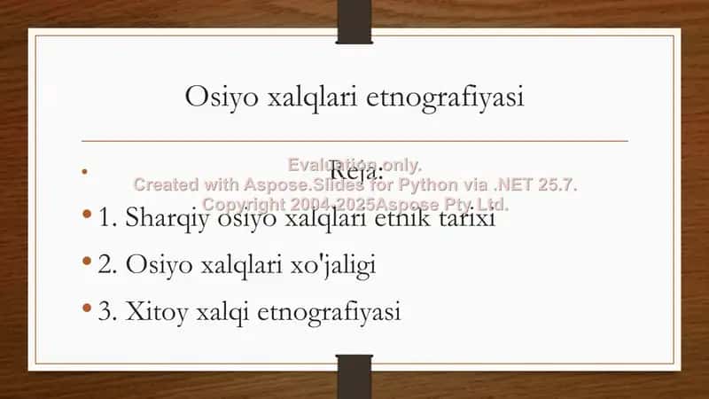 Osiyo xalqlari etnografiyasi 1