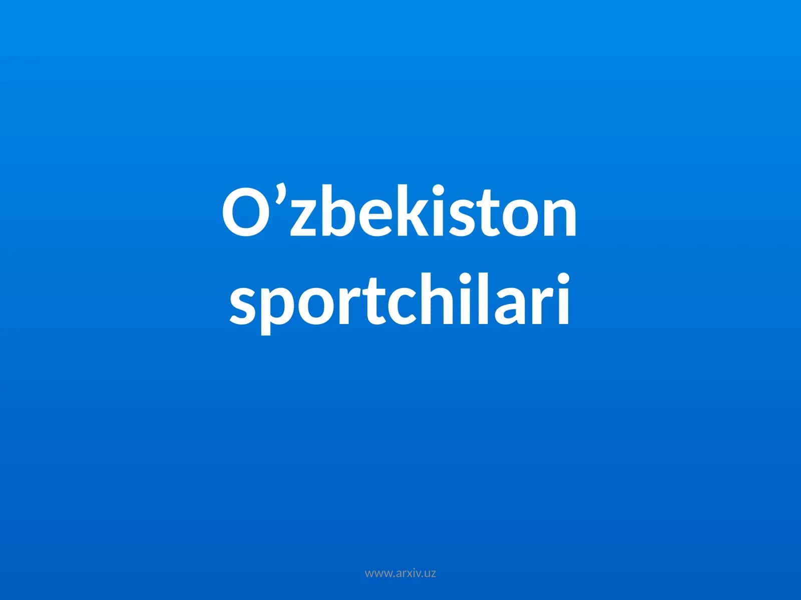 O’zbekistonsportchilari 1