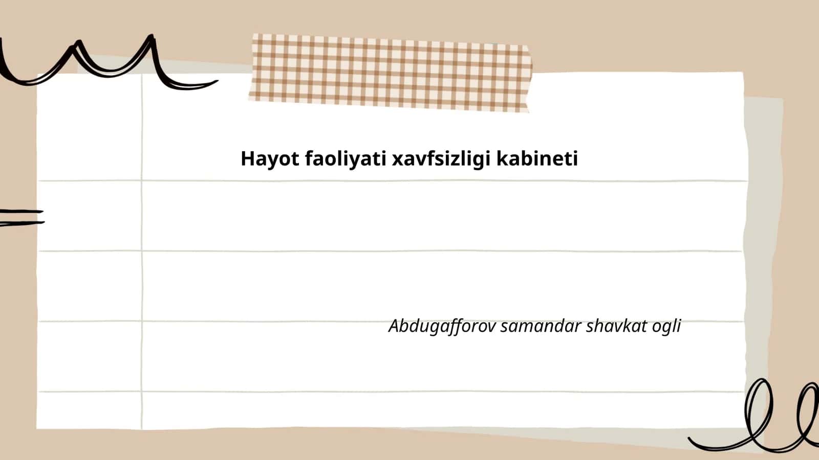 Hayot faoliyati xavfsizligi kabineti 1