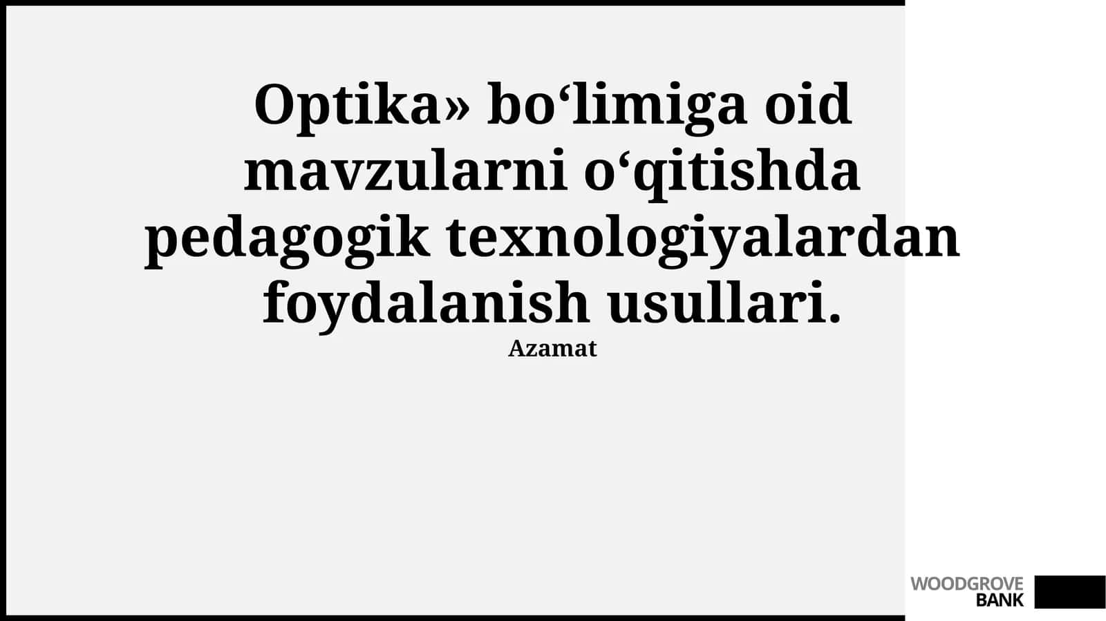 Optikada Pedagogik Texnologiyalardan Foydalanishning Zamonaviy Usullari 1