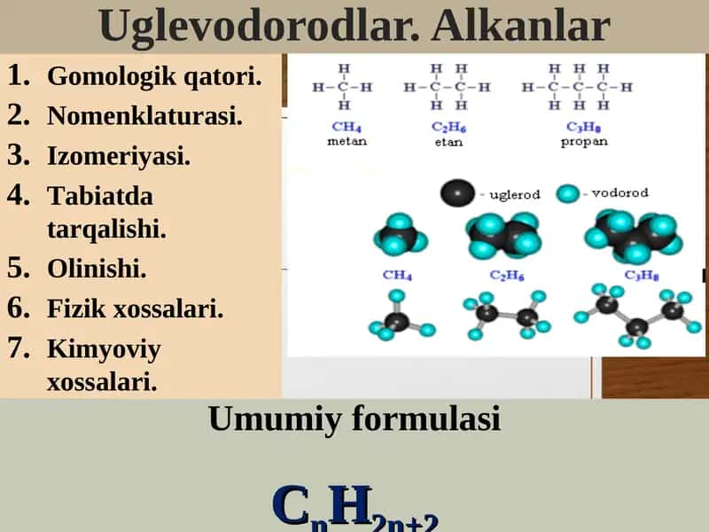 Uglevodorodlar. Alkanlar 1