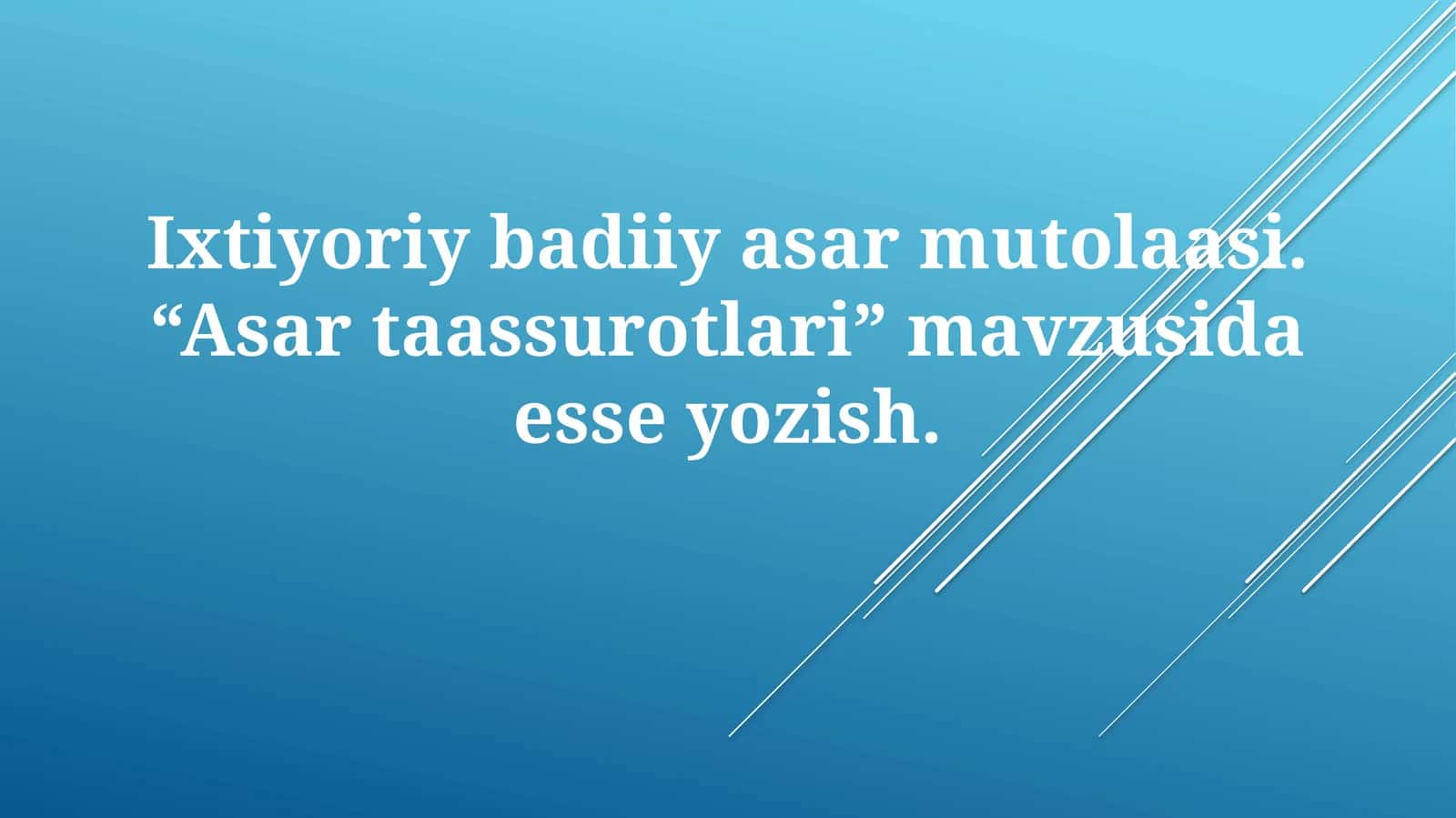 Ixtiyoriybadiiyasarmutolaasi. “Asartaassurotlari” 1