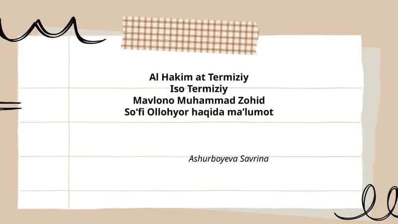 Al Hakim at Termiziyning asarlari 1