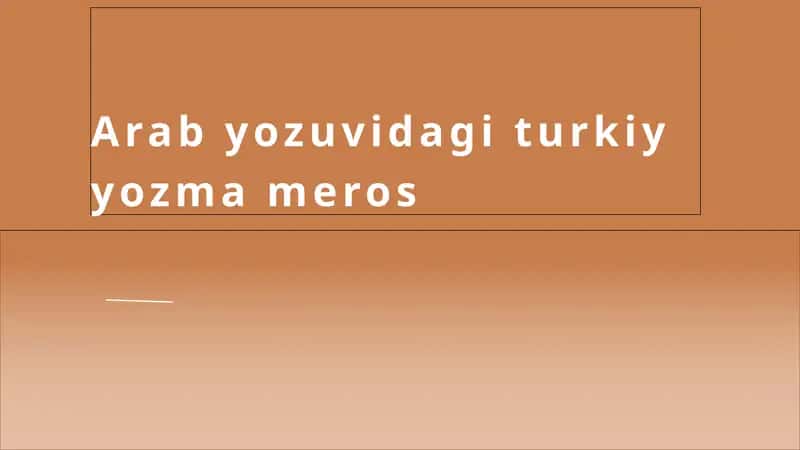 Turkiy yozuv merosi 1
