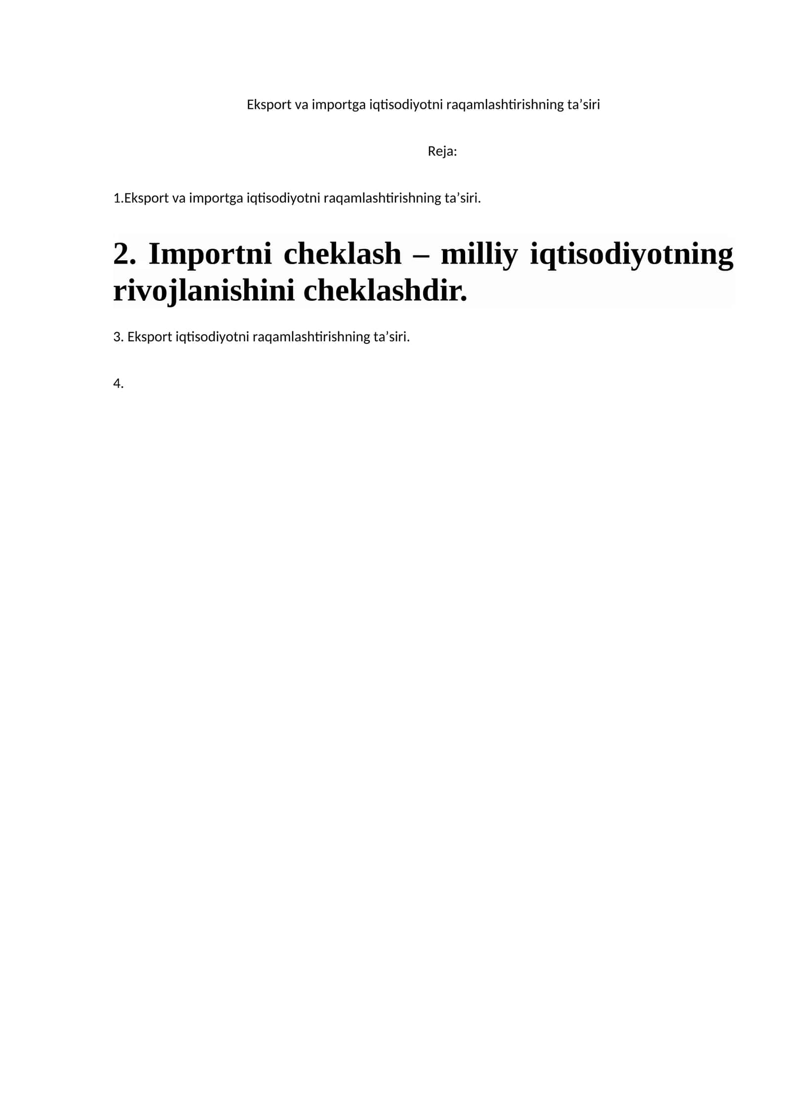 Eksport va importga iqtisodiyotni raqamlashtirishning ta’siri 1