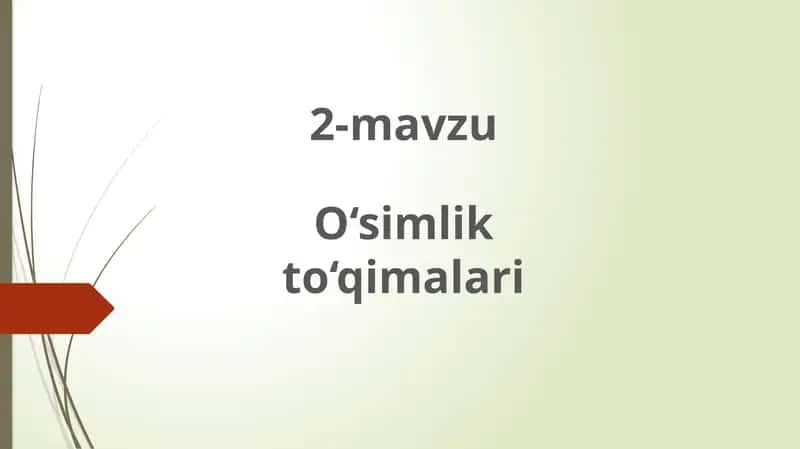 O‘simoqlik to‘qimalari 1