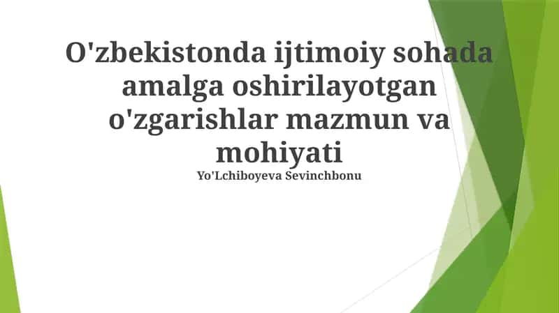 Asosiy Ijtimoiy Islohotlar va Ularning Ta'siri 1
