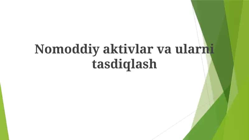 Qimmatli nomoddiy aktivların taşdiqalash 1