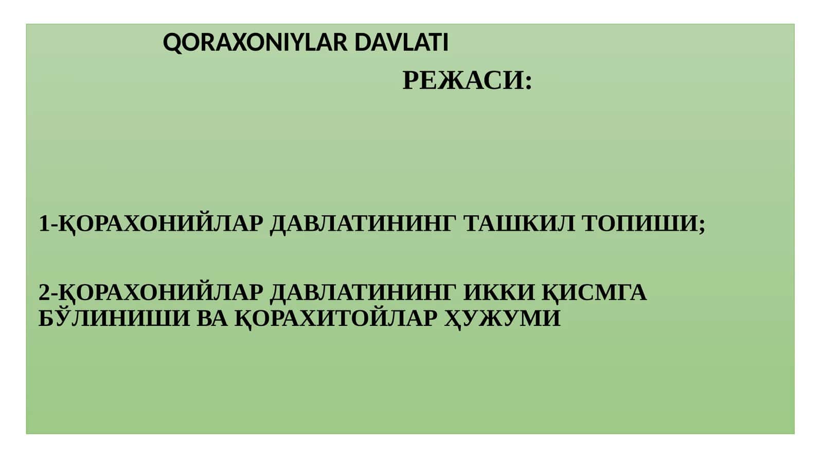 QORAXONIYLAR DAVLATI 1