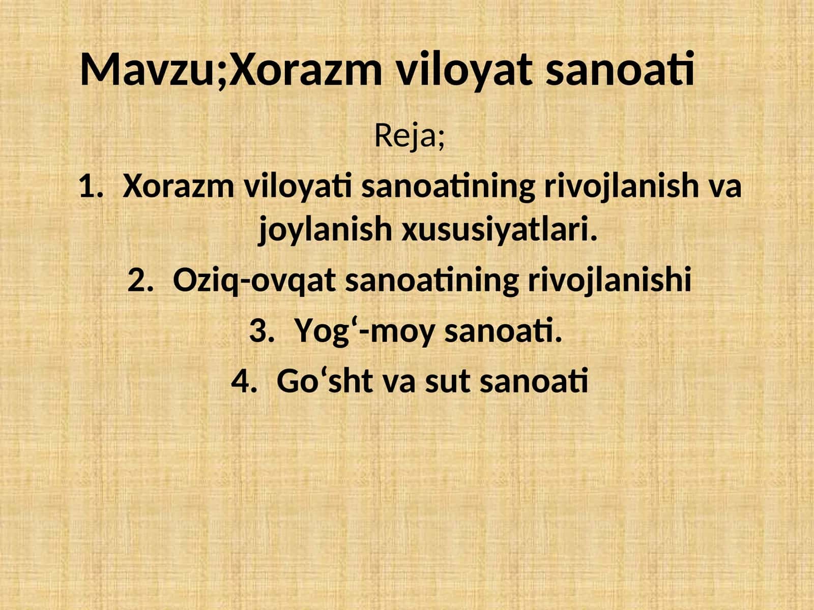 Xorazm viloyati sanoati 1