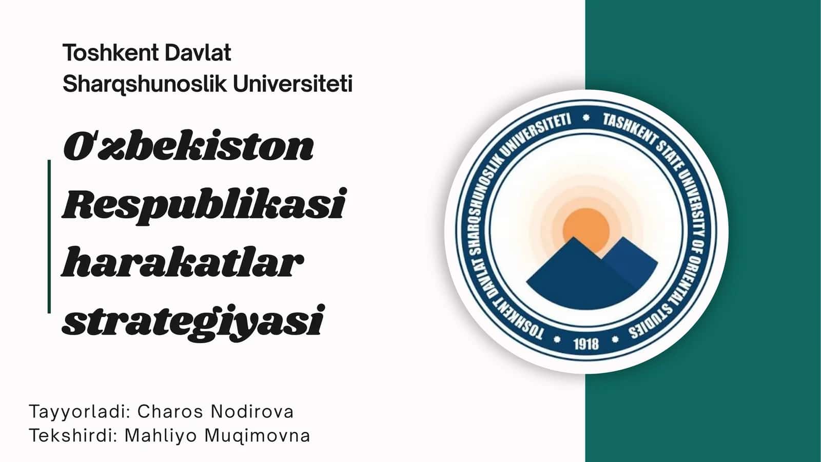 Oʻzbekiston Respublikasi harakatlar strategiyasi 1