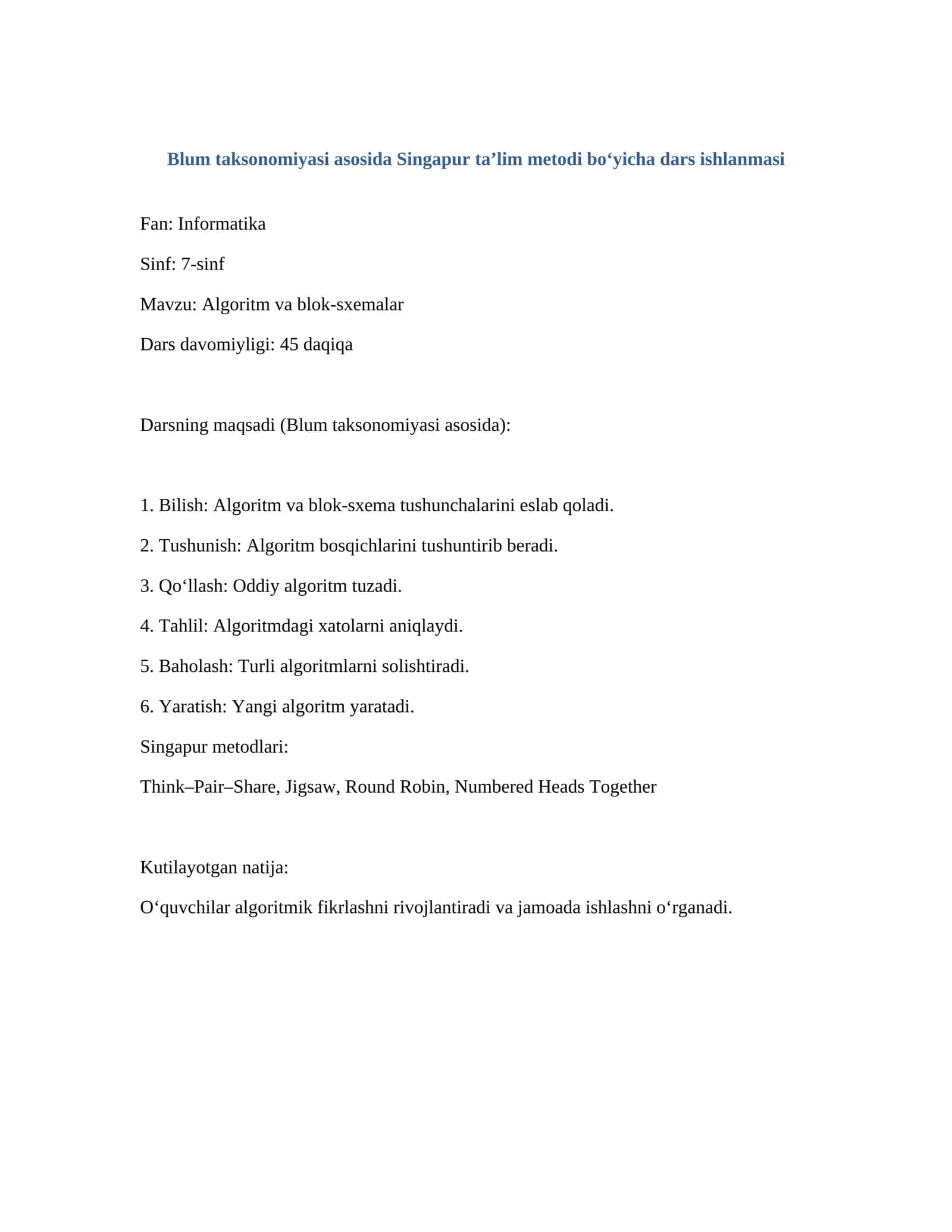 Algoritm va blok-sxemalar 1