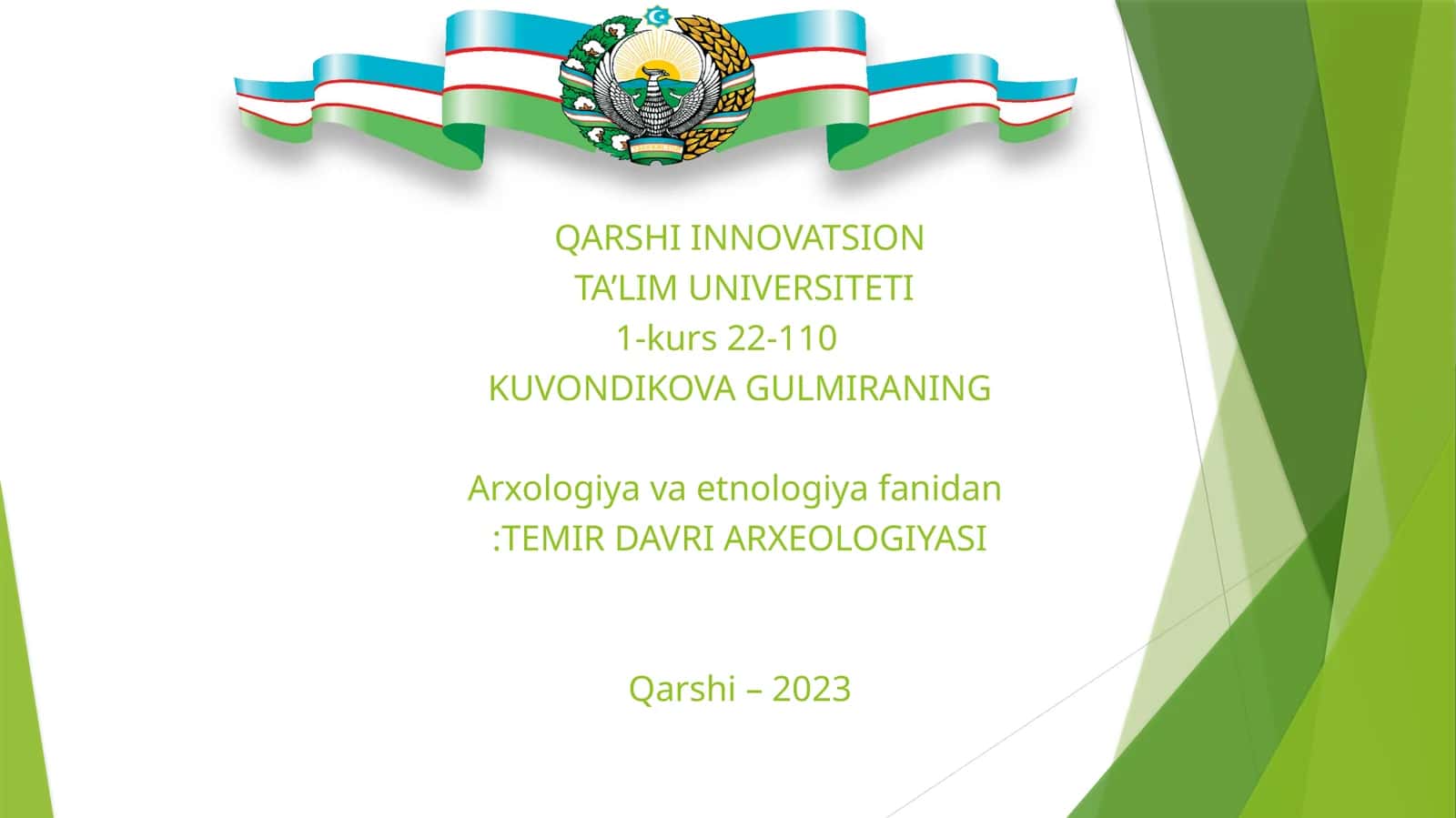 TEMIR DAVRI ARXEOLOGIYASI 1